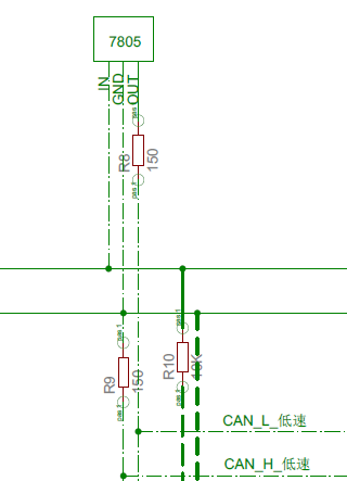 一种低速CAN的稳定接线方法：CAN_H通过150Ω电阻下拉接地，CAN_L通过150Ω电阻上拉接5V