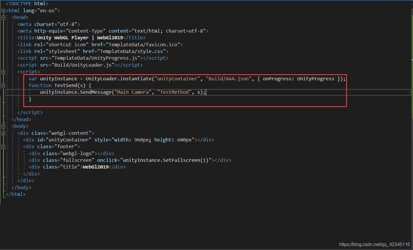 Unity2019与WebGl方法相互调用传值_unityinstance.sendmessage-CSDN博客