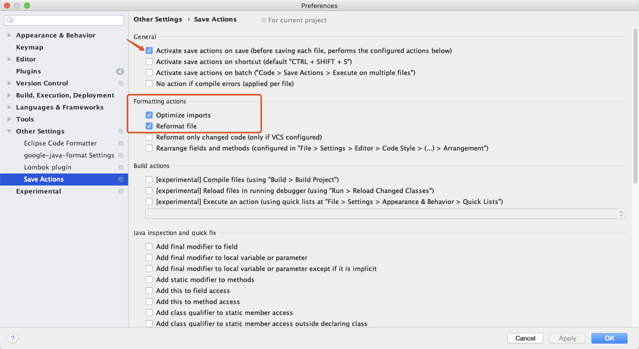 eclipse code formatter settings