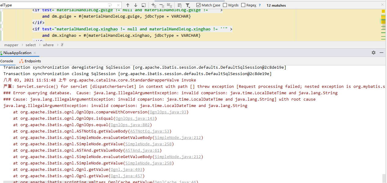 java.lang.IllegalArgumentException invalid comparison java.time