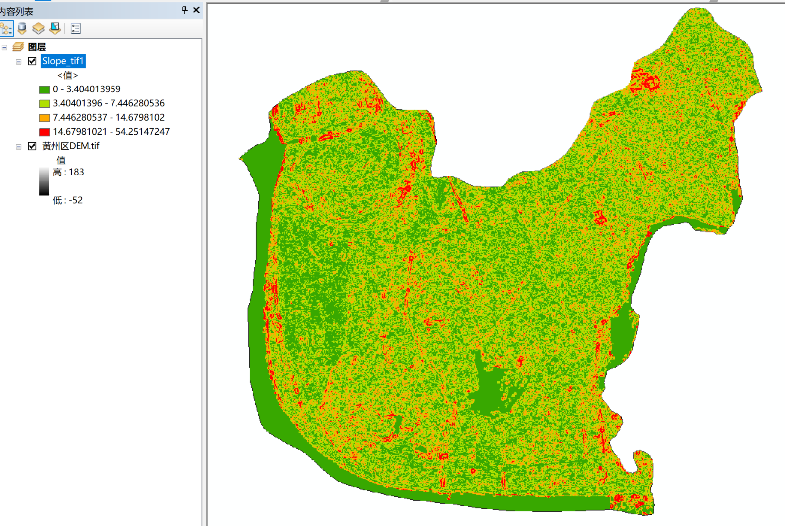 gis与地质灾害评价——坡度分析