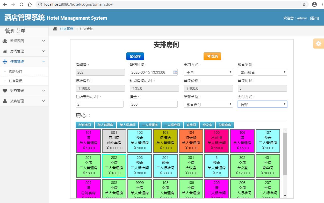 西软酒店管理系统图片