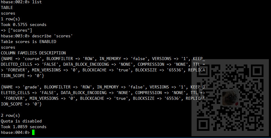 HBase Shell常用的命令