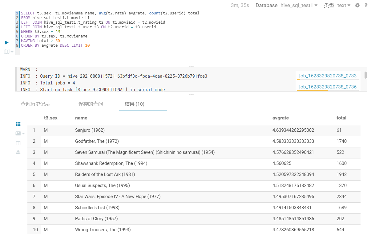 HIVE SQL 编程实操