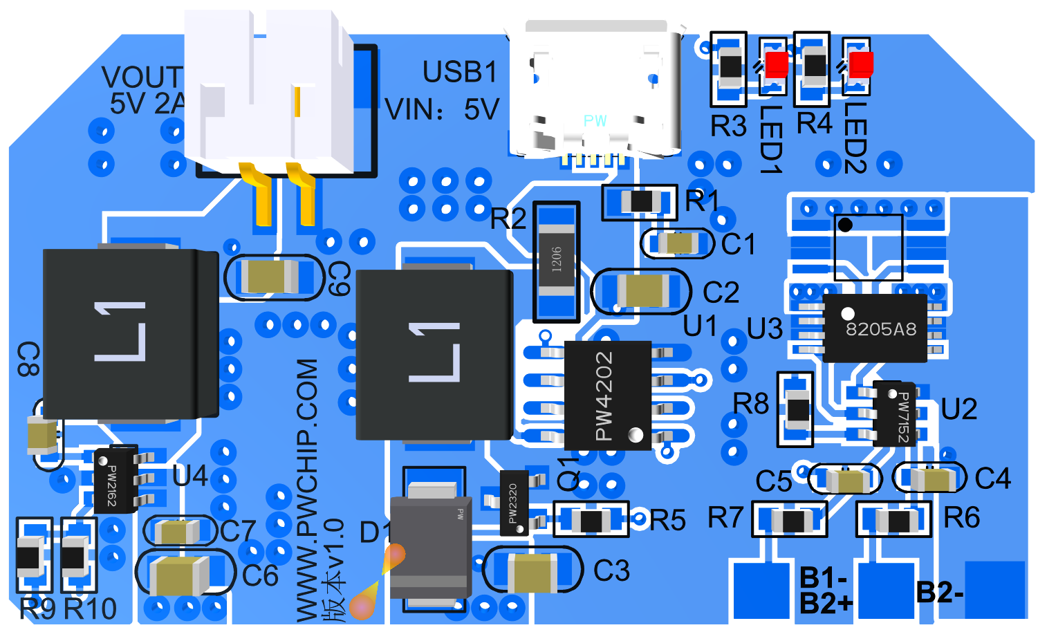 5v升压84v的2a充电电路芯片pw4202