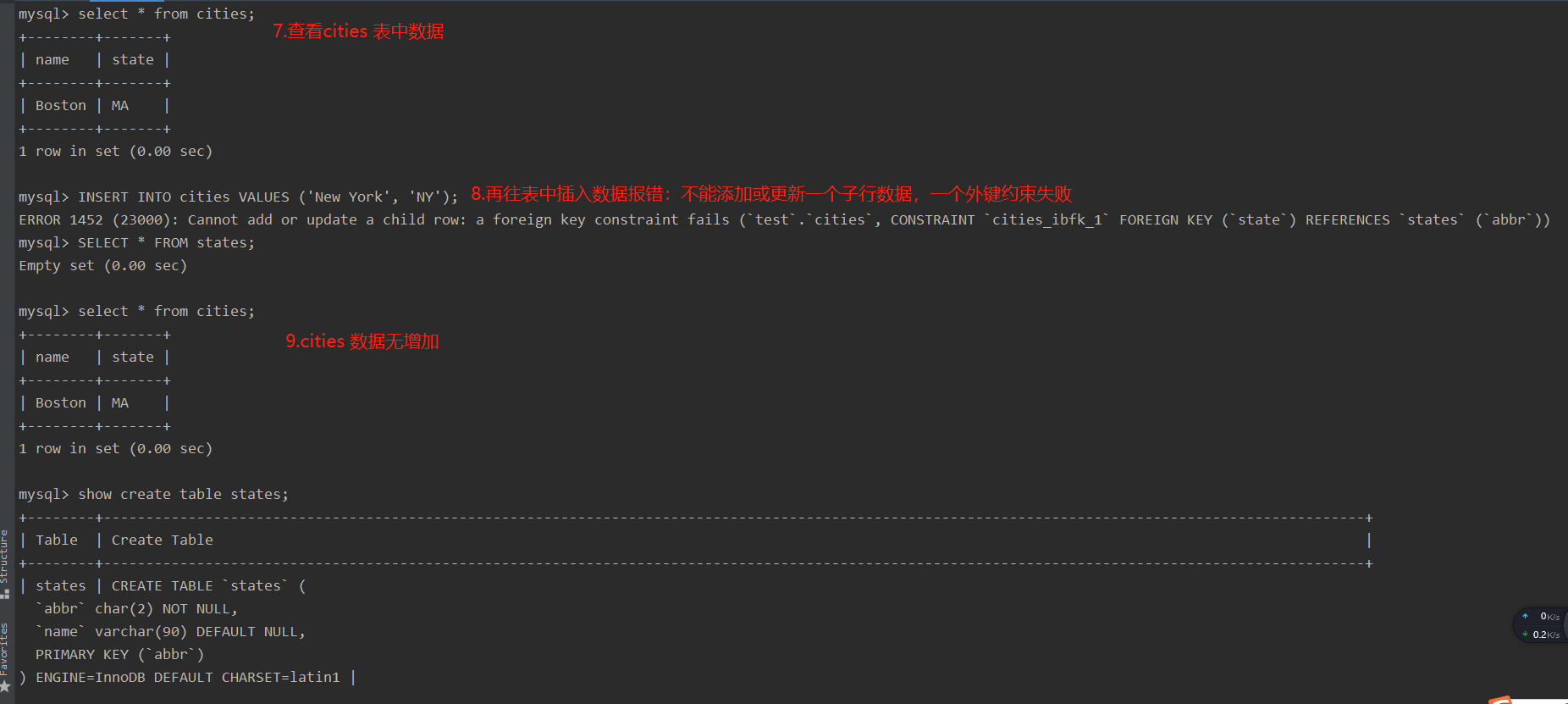 mysql 设置外键约束SET FOREIGN_KEY_CHECKS=1