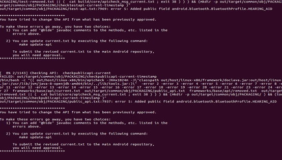 out/target/common/obj/PACKAGING/public_api.txt:7937: error 5: Added public field...
