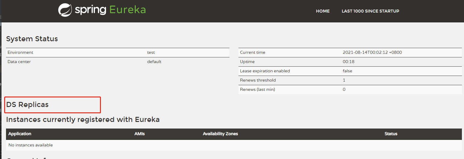 Eureka Service Cluster DS Replicas is empty - Programmer Sought