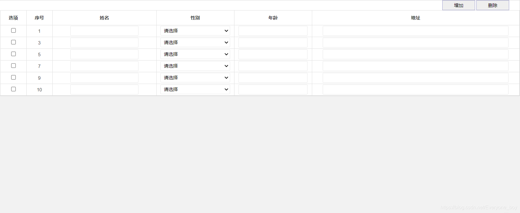 纯JS table动态增加行_table动态添加行_Desultory丶夜涂的博客-CSDN博客