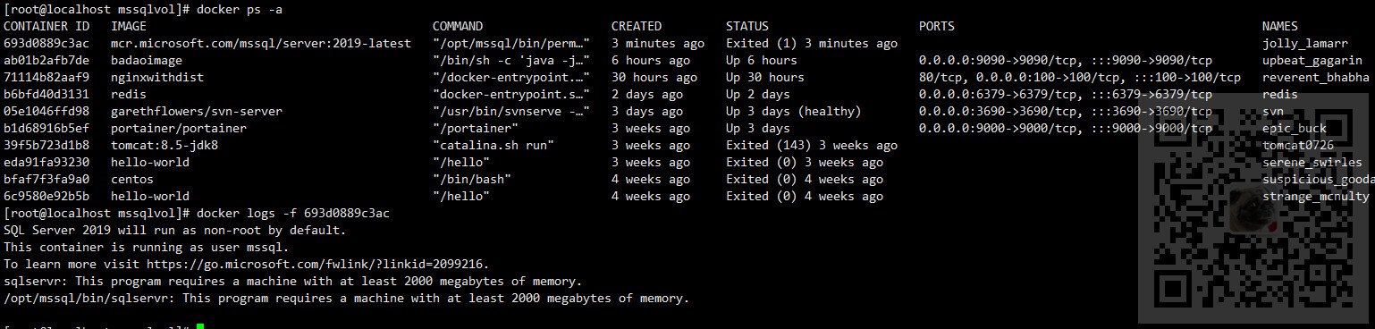 CentOS中使用Docker安装SqlServer以及遇到的那些坑