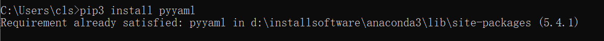 pycharm终端中安装yaml，报错Requirement already satisfied 的解决办法