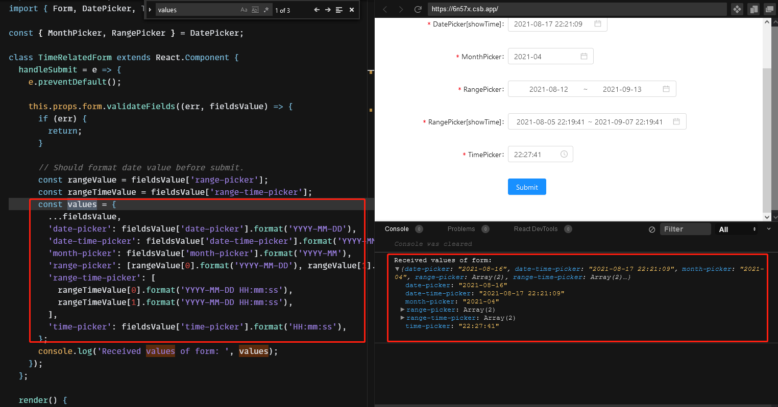 React开发（137）:ant design学习指南之form中日期时间处理format时间处理