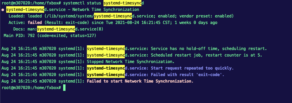 systemd-timesyncd-service-code-exited-status-127-linzhiji-code-exited-status-127