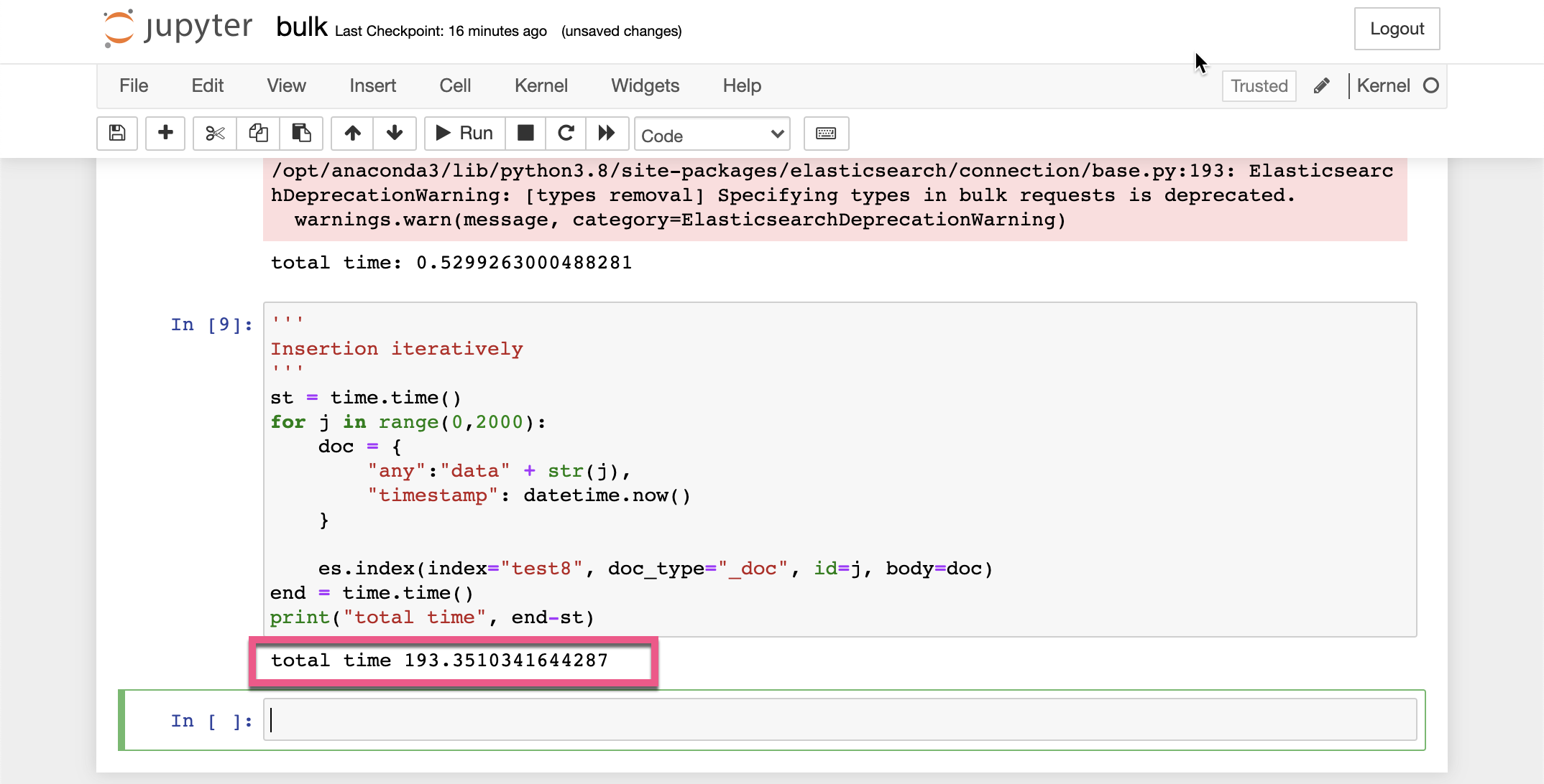 Elasticsearch：使用 Python 进行 Bulk Insert 及 Scan_python Elasticsearch Bulk ...