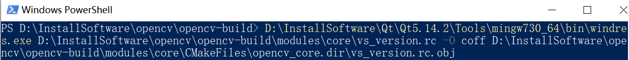 MinGW编译OpenCV到vs_version.rc.obj处出错解决方法