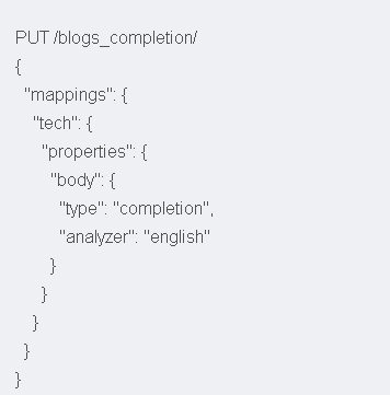 completion suggester elasticsearch analyzer
