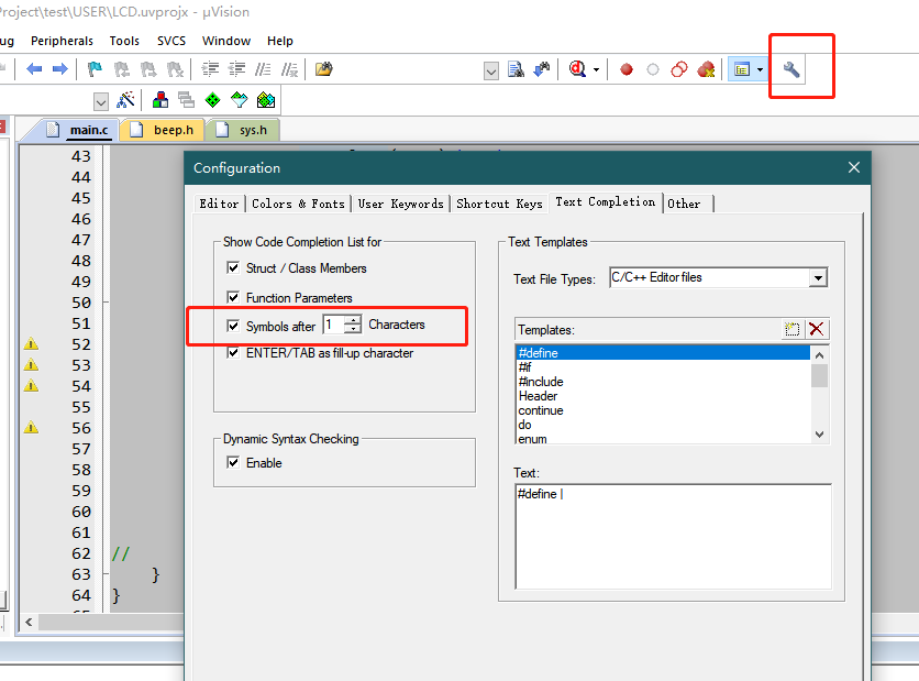 keil5MDK中代码提示设置_keil5提词器-CSDN博客
