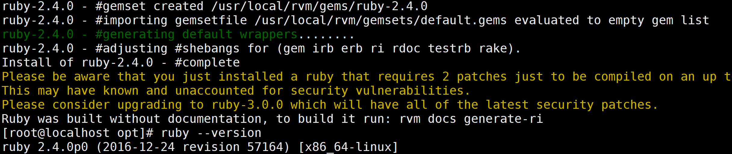 安装rpm报错：requires Ruby version ＞= 2.*.*_error error installing fpm