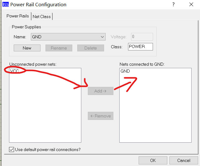No power supply specified for netVCC in Power Rail Confiquration._no