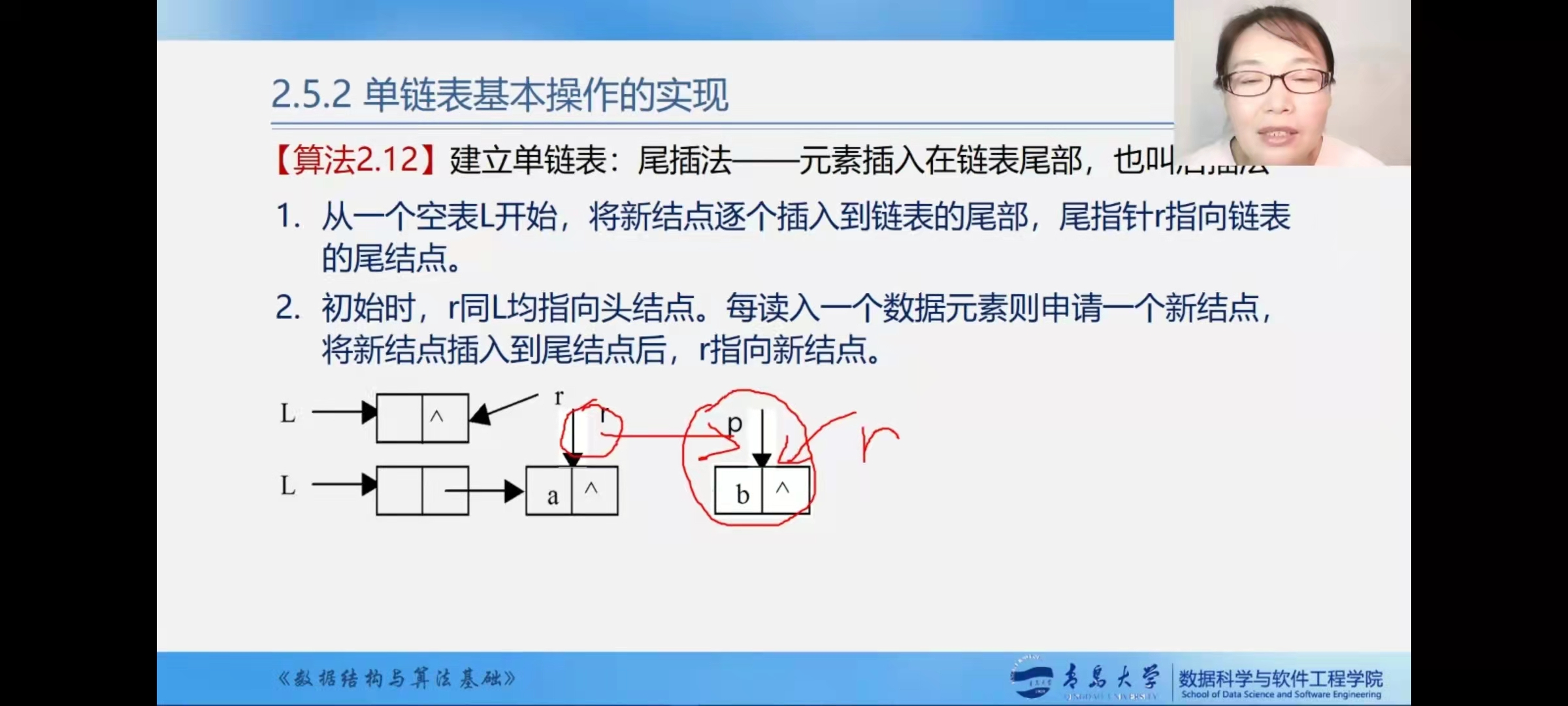 尾插法建立单链表