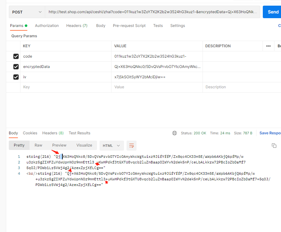 微信小程序登录解密用户信息返回：openssl_decrypt(): IV passed is only 15 bytes long, cipher expects an IV of precisel