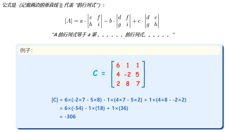 用拉普拉斯展开法求行列式的值2x2矩阵的行列式:3x3矩阵的行列式