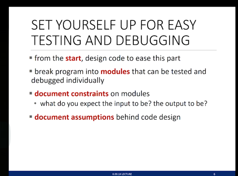 MIT/Unit 4: Good Programming Practices/7. Testing and Debugging-CSDN博客