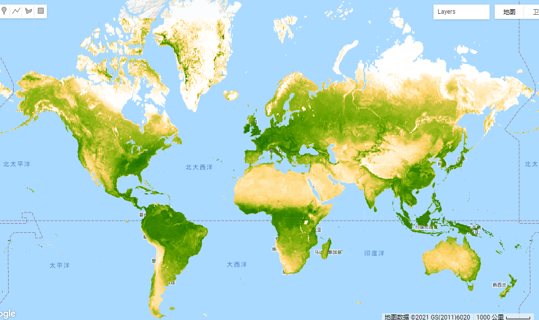 世界绿化地图图片