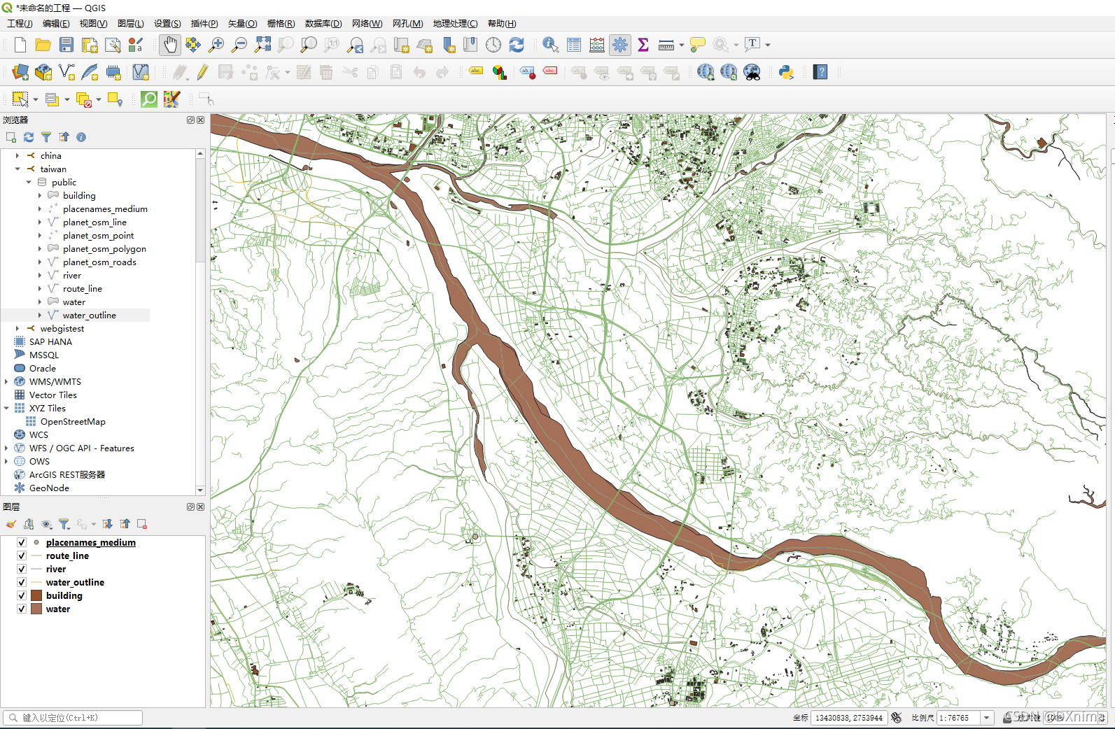 OSM地图本地发布(三)-----自定义图层提取