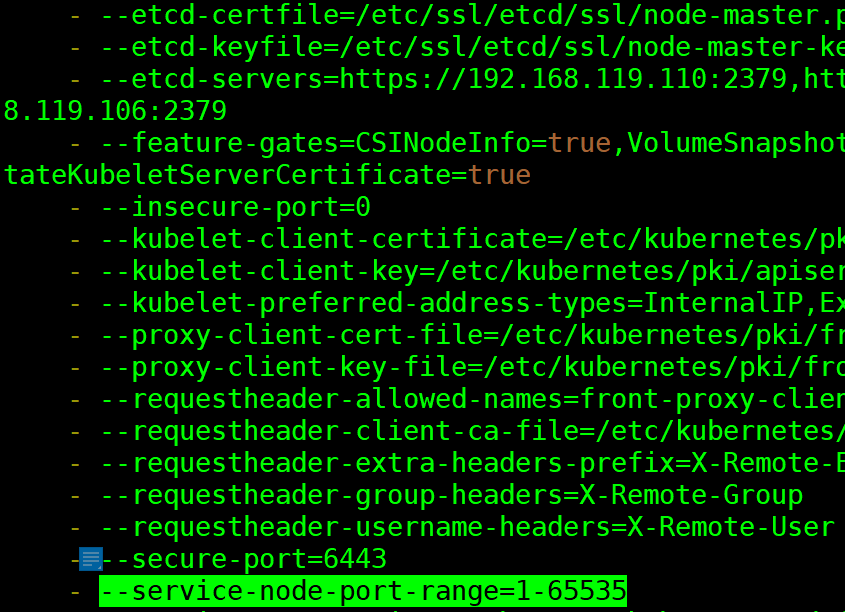kubesphere设置nodePort端口范围