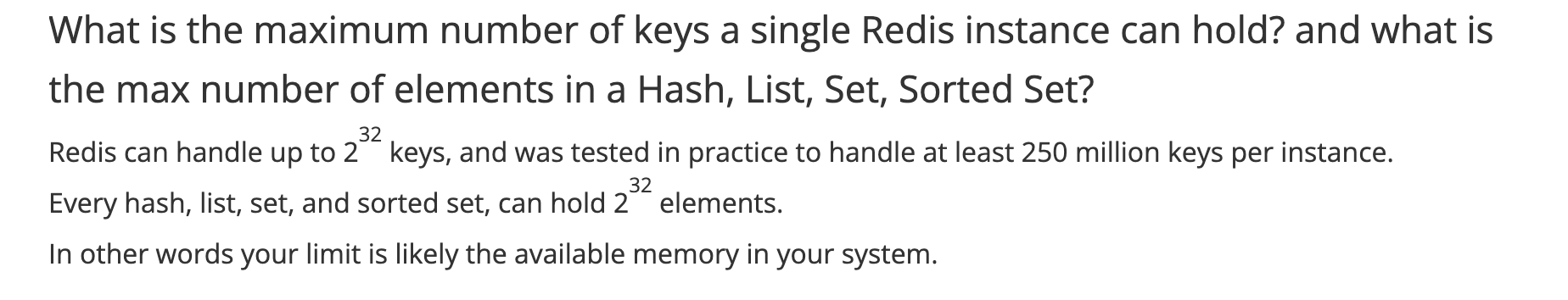 终于搞清楚了：redis最多能放多少个
