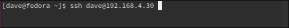 The "ssh dave@192.168.4.30" command in a terminal window.