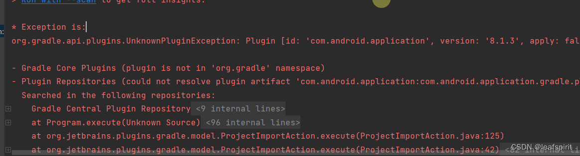 Android Studio 出现 org.gradle.api.plugins.UnknownPluginException 如何解决