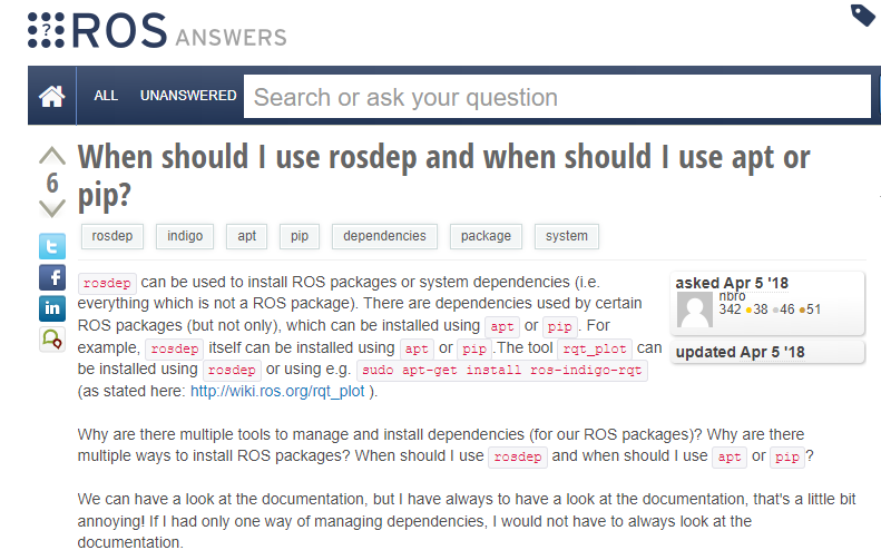 何时应该使用rosdep