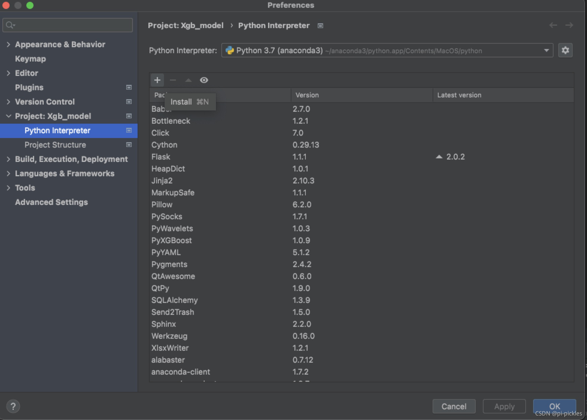 Pycharm 内部安装包