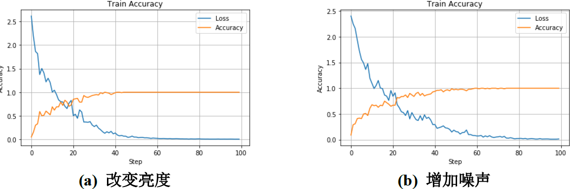 ▲ 图2.3.4 亮度变换和增加噪声后的训练过程