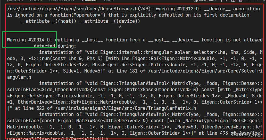 [CUDA]去除Eigen库中的warning