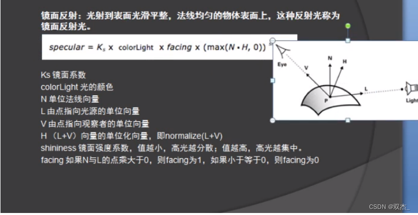 Blinn-Phong镜面反射光模型