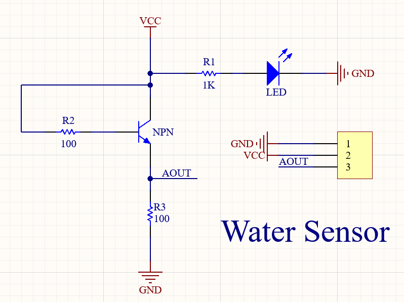 水位传感器(water sensor)原理图