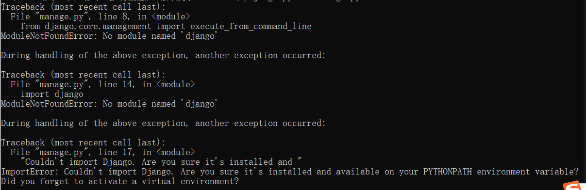 ImportError: Couldn‘t Import Django. Are You Sure It‘s Installed And ...