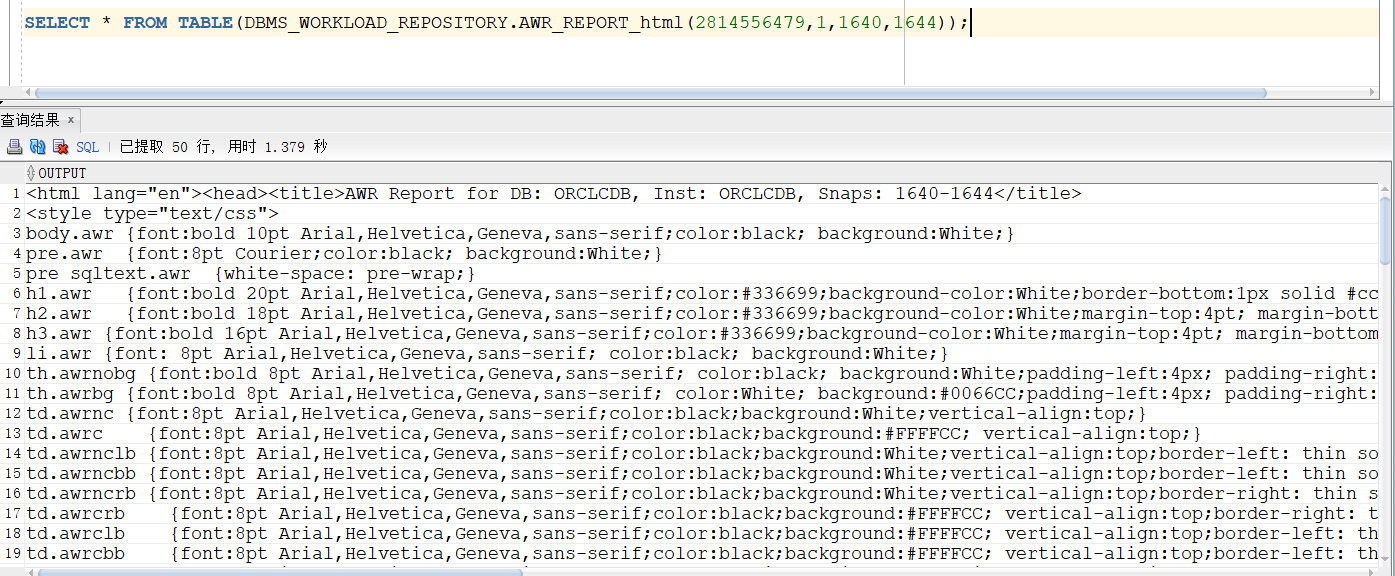 Query the SQL statement of the Oracle Database AWR report - Programmer ...