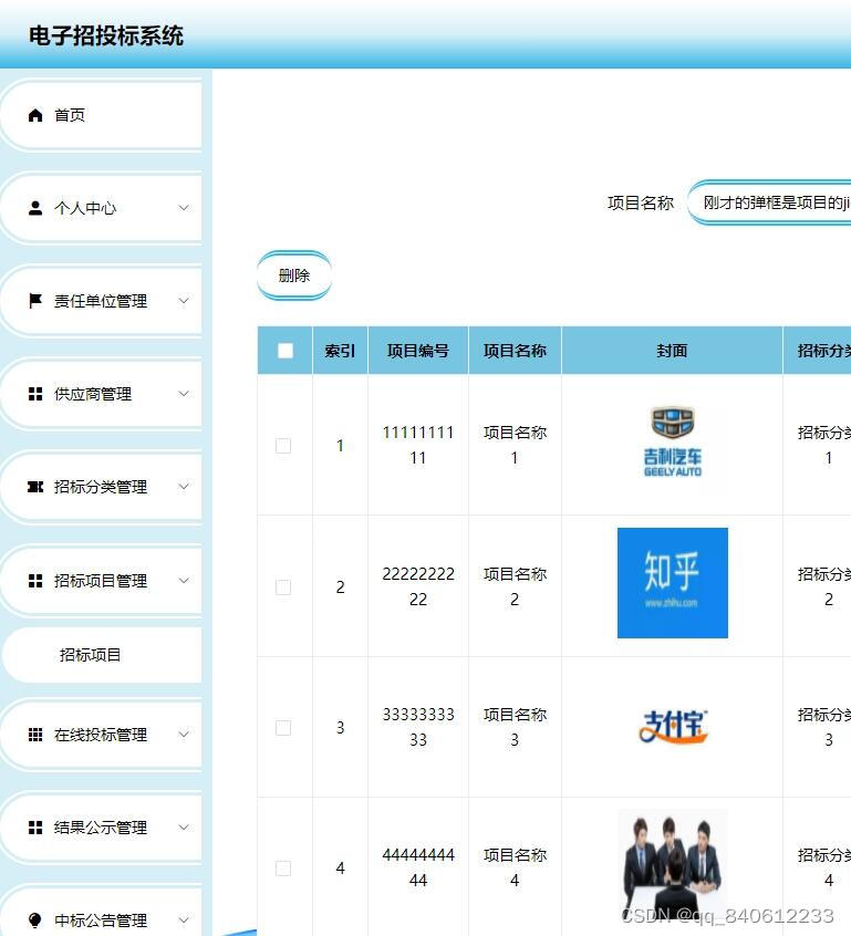 电子招投标系统nodejs+vue+elementui