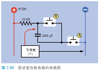 2-90 前述面包板电路的电路图