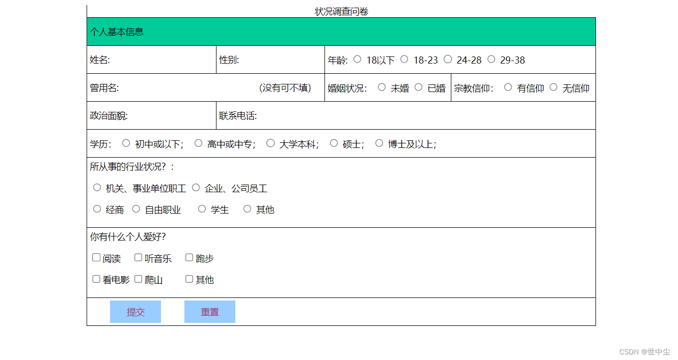 HTML5 form表单 调查问卷制作_html 需要一个根据状态弹出调查问卷.-CSDN博客