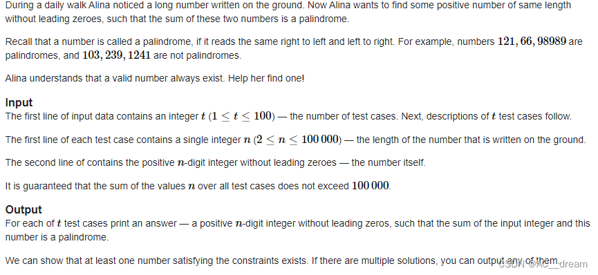 （Codeforces802Div2）B. Palindromic Numbers（构造）_cf1700b Palindromic ...