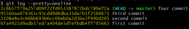 git log --pretty=oneline