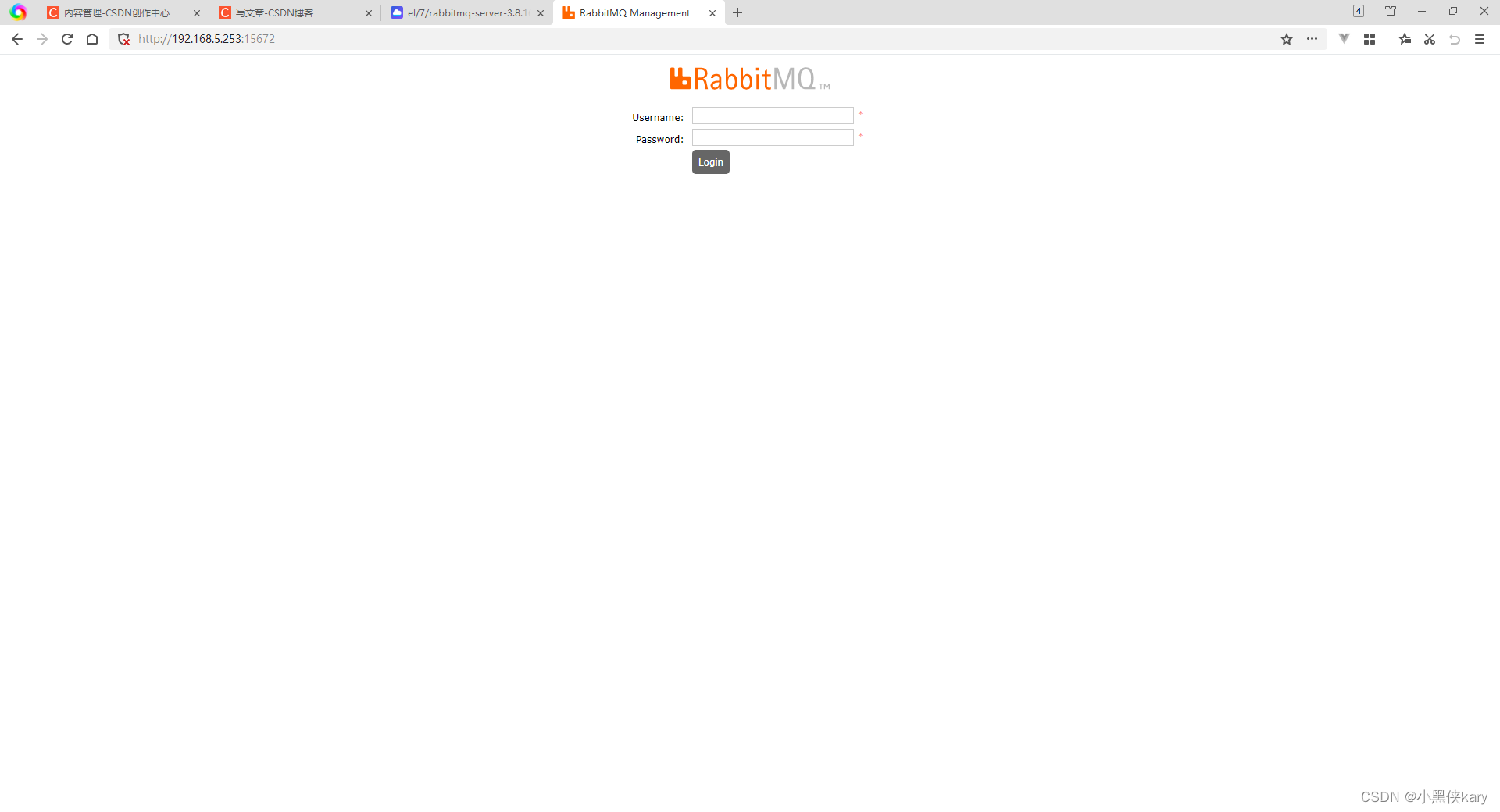 rabbitmq登陆页面