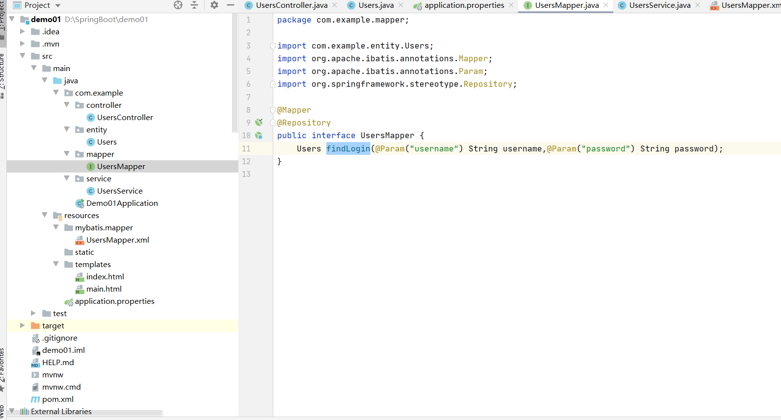 springboot+mybatis+mysql 实现简单的用户登录功能 详细过程 附带源码_springboot + mysql实现登录功能 ...