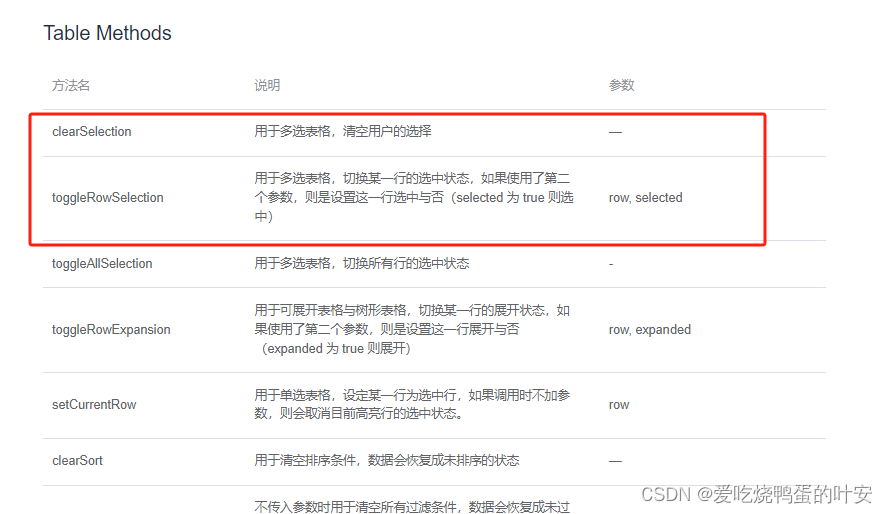 取消elementUI中table的选中状态和勾选状态赋值